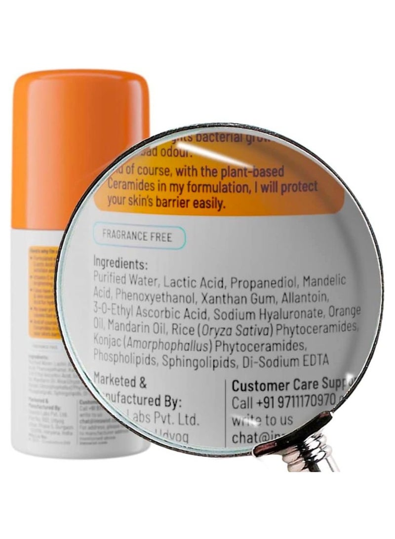 Under Armour Chemist It Play Roll On with Essential Ceramides 4% + 1% Gently Exfoliates, Whitens and Brightens Skin Fragrance Free 40ml