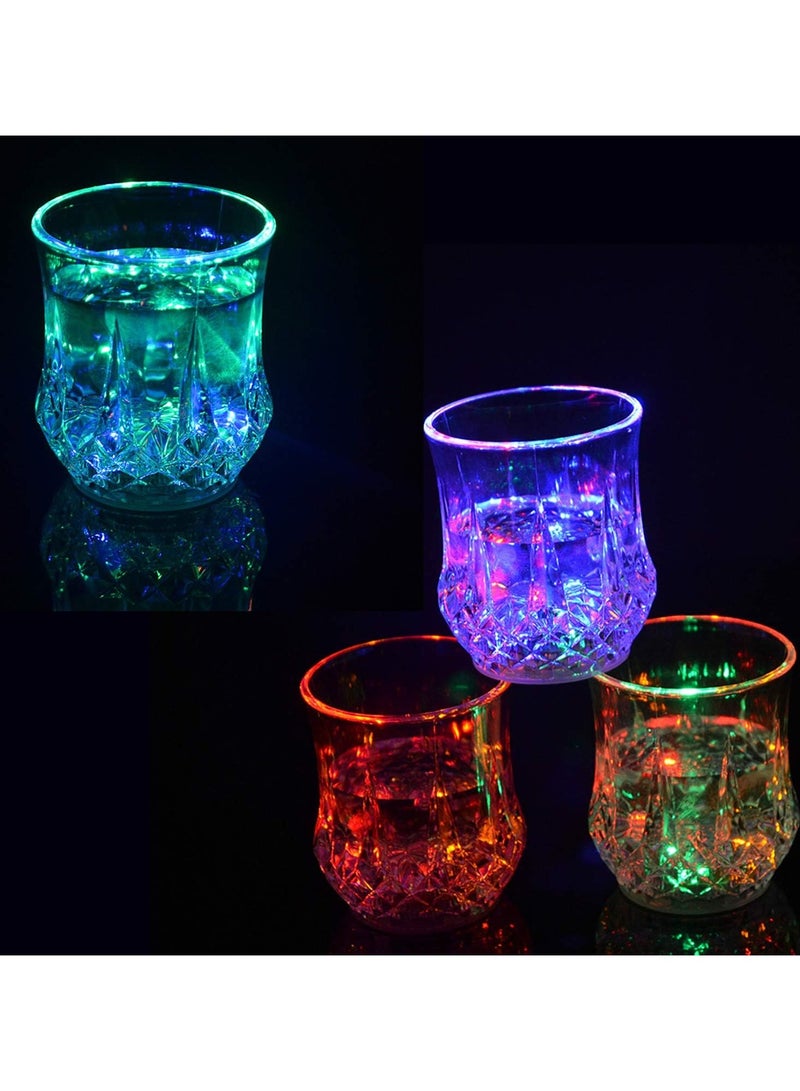 Multicolor LED Light-Up Cups – Liquid Activated to Flash and Glitter, Perfect for Bars, Nightclubs, Halloween Parties, and More. Automatically Lights Up When Filled for a Glowing Drinking Experience.