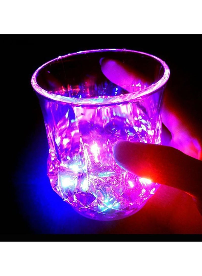 Multicolor LED Light-Up Cups – Liquid Activated to Flash and Glitter, Perfect for Bars, Nightclubs, Halloween Parties, and More. Automatically Lights Up When Filled for a Glowing Drinking Experience.