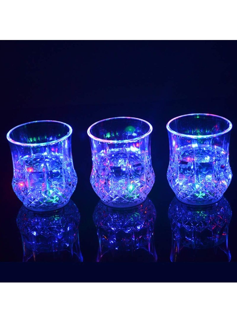Multicolor LED Light-Up Cups – Liquid Activated to Flash and Glitter, Perfect for Bars, Nightclubs, Halloween Parties, and More. Automatically Lights Up When Filled for a Glowing Drinking Experience.