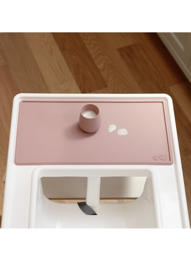 ezpz Tiny Placemat - 6 Months+ (Blush) - Non-Slip, 100% Silicone Placemat for Toddlers and Babies - Fits on Most Highchair Trays - Rolls-Up - Dishwasher Safe