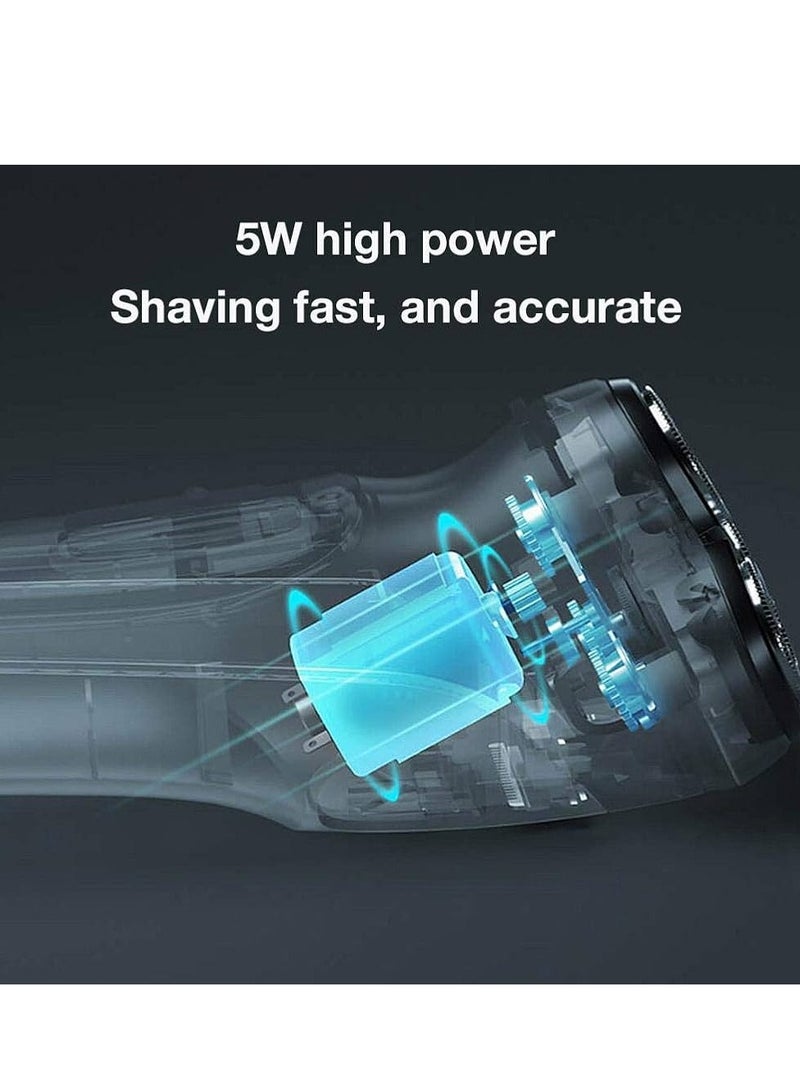 ENCHEN Blackstone Electric Shaver with Pop-up Trimmer for Men, 3D Floating Head, 5W Power, Rechargeable Rotary Razor, 90mins Runtime, 1-Hour Fast USB Type-C Charging