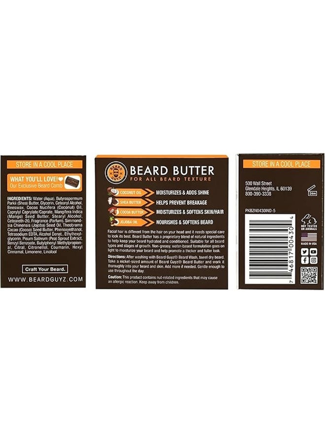 Beard Guyz Original Beard Butter, Hydrates & Softens Beard White 113grams