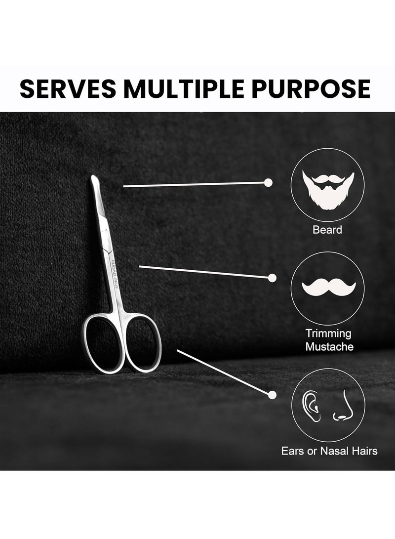 Nasal Safety Personal Grooming Scissor for Nose Hair, Beard, Mustache and Eyebrow | Safety Blunt Round Tip & Heavy Duty Non Rusting SS Metal | Travel Friendly