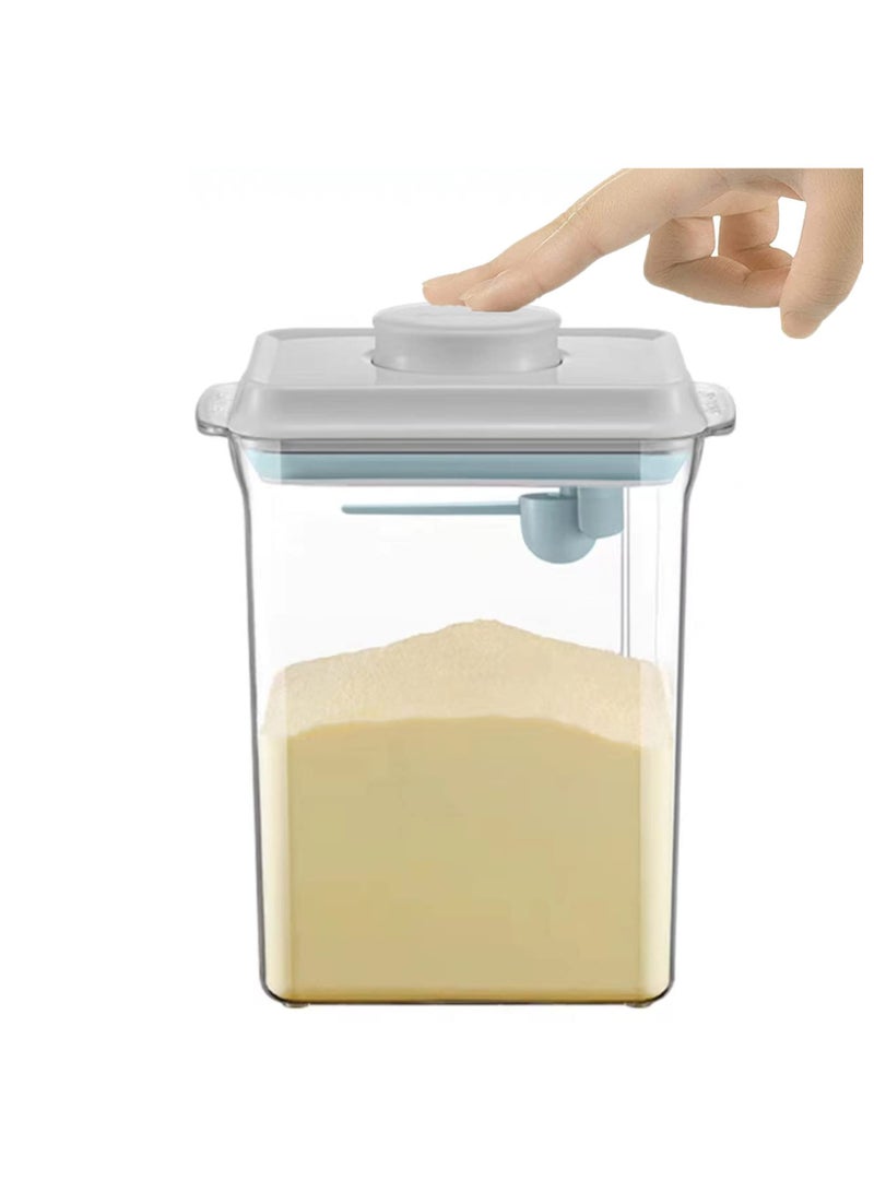 Formula Container for Baby, Formula Dispenser with Scraper and Scoop, One Button Handy 2300ml Milk Powder Container, BPA-Free Airtight Formula Storage Containers 1000g Large Capacity Transparent