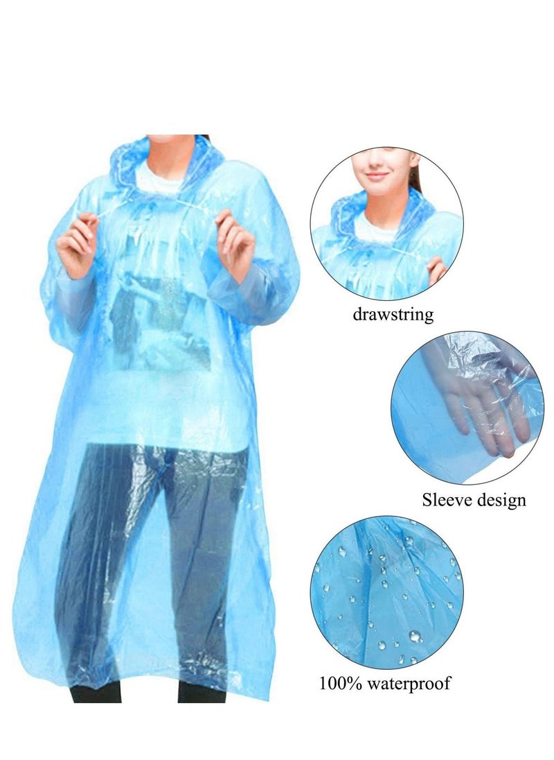 Rain Ponchos Family Pack - 12 Pack Emergency Waterproof Ponchos for Kids Adults, Assorted Colors, 0.03mm Thickness, Disposable Emergency Ponchos for Family Travel, Camping, Hiking, Fishing