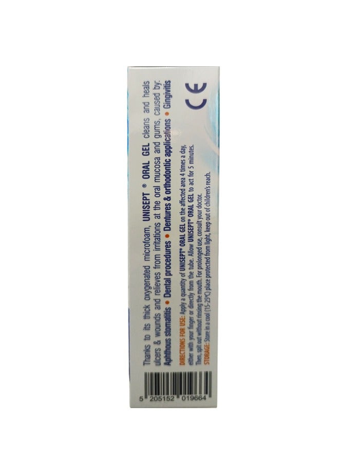Unisept Oral Gel with Carbamide Peroxide 30g – Healing Gel for Oral Cavity Ulcers and Wounds