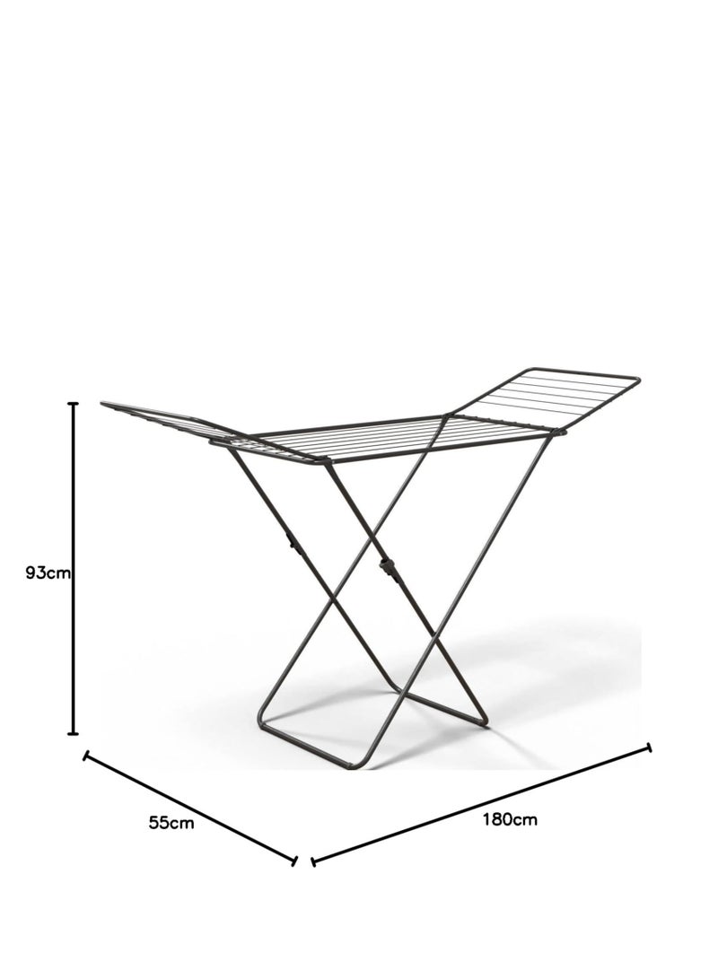 X-Leg Glory Foldable Metal Drying Rack with 18m Capacity and Wheels