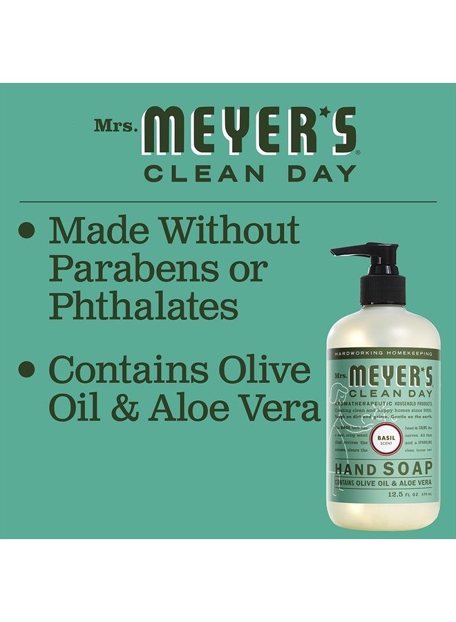 Mrs Meyers Hand Soap Basil 12.5 Ounce Pump (370ml) (6 Pack)