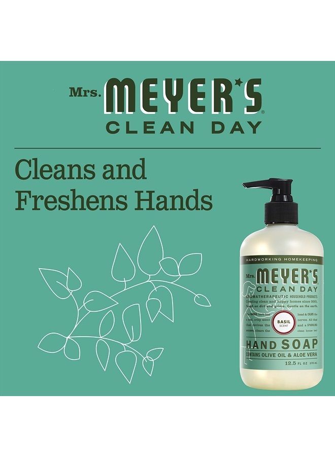 Mrs Meyers Hand Soap Basil 12.5 Ounce Pump (370ml) (6 Pack)