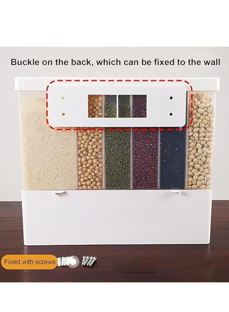 Food Dispenser, Home Kitchen Storage Tank Grains Rice Bucket Storage Box, Mothproof and waterproof, Simple And Convenient To Use - No Waste