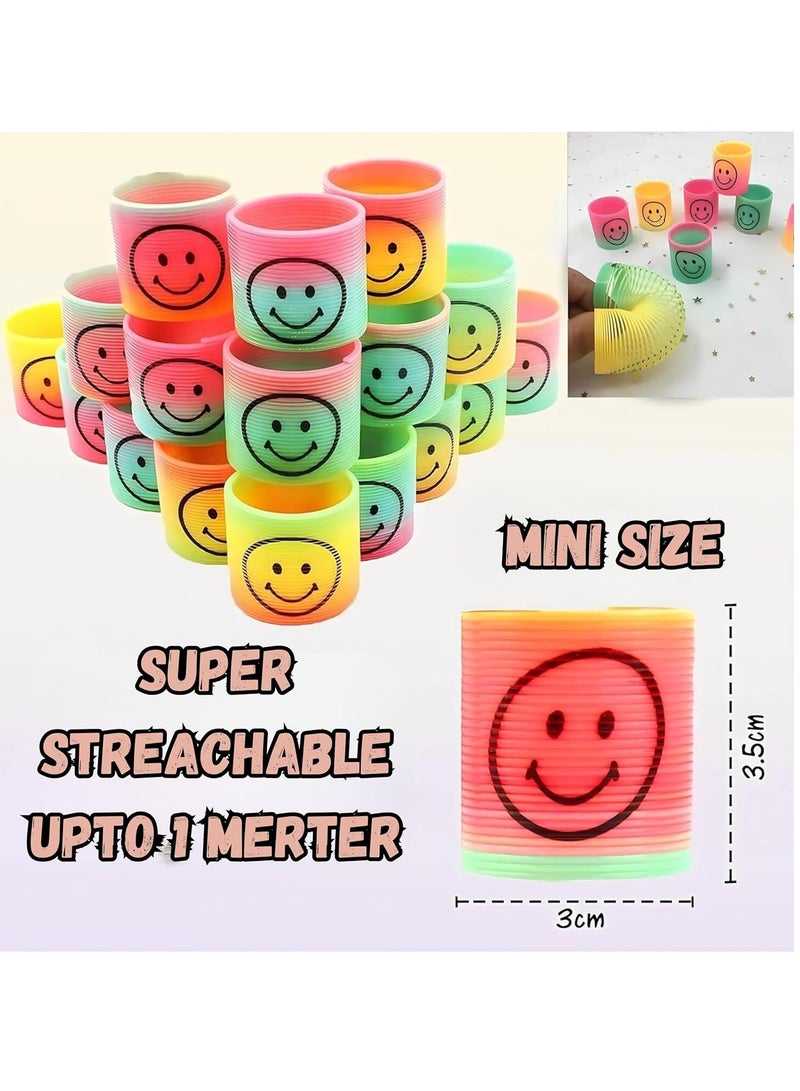 Pack of 54 Party Favors – 30 Pcs Mixed Color Bouncy Balls, 12 Pcs Mini Magic Cube Keychain Puzzles, 12 Pcs Mini Spring Toys – Fun Goodie Bag Fillers for Kids, Birthday Gifts for Ages 4-8
