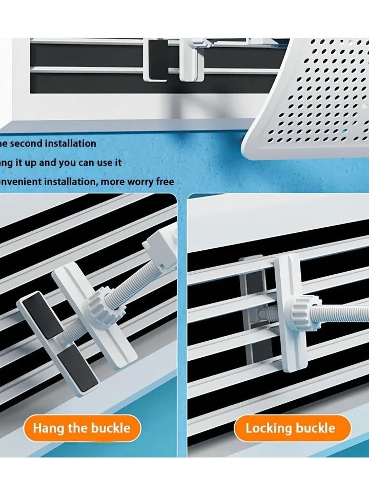 4 Pcs Freestanding Air Vent Deflector, Adjustable Wind Direction, Ceiling Register Vent Deflector, Air Conditioner and AC Air Deflector, Suitable for Central Air Conditioning