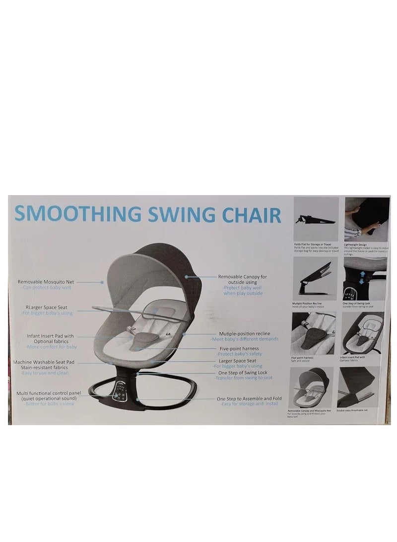 Baby Swing for Infants  Electric Portable Baby Swing for Newborn, Bluetooth Touch Screen/Remote Control Timing Function 3 Swing Speeds Baby Rocker Chair with Music Speaker 5 Point