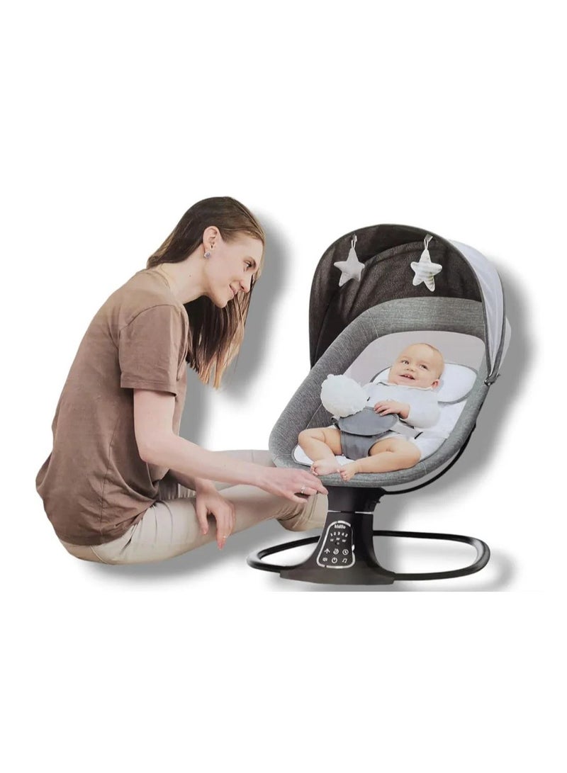 Baby Swing for Infants  Electric Portable Baby Swing for Newborn, Bluetooth Touch Screen/Remote Control Timing Function 3 Swing Speeds Baby Rocker Chair with Music Speaker 5 Point