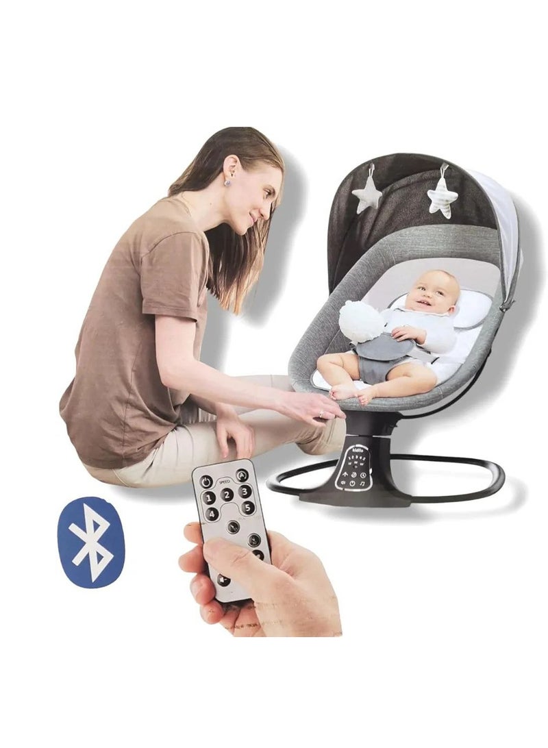 Baby Swing for Infants  Electric Portable Baby Swing for Newborn, Bluetooth Touch Screen/Remote Control Timing Function 3 Swing Speeds Baby Rocker Chair with Music Speaker 5 Point