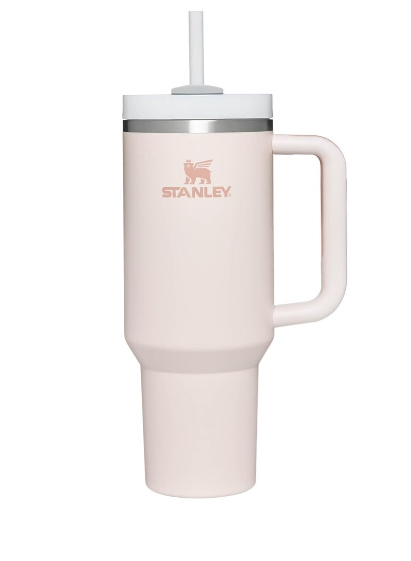 Stanley Quencher H2.0 FlowState Tumbler 40 OZ Rose Quartz Stainless Steel Vacuum Insulated with 3-Position Lid and Straw Perfect for Water Iced Tea Coffee On-the-Go Hydration Ideal Gift Stanley Cup