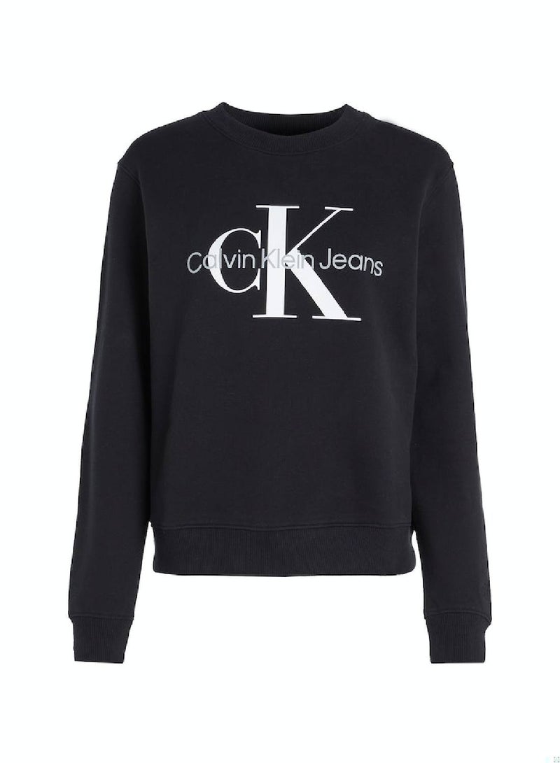 Calvin Klein Jeans Women's Sweatshirt - Sportswear - Cotton , Black