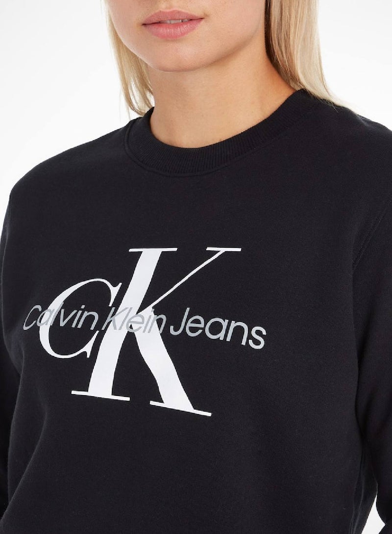 Calvin Klein Jeans Women's Sweatshirt - Sportswear - Cotton , Black