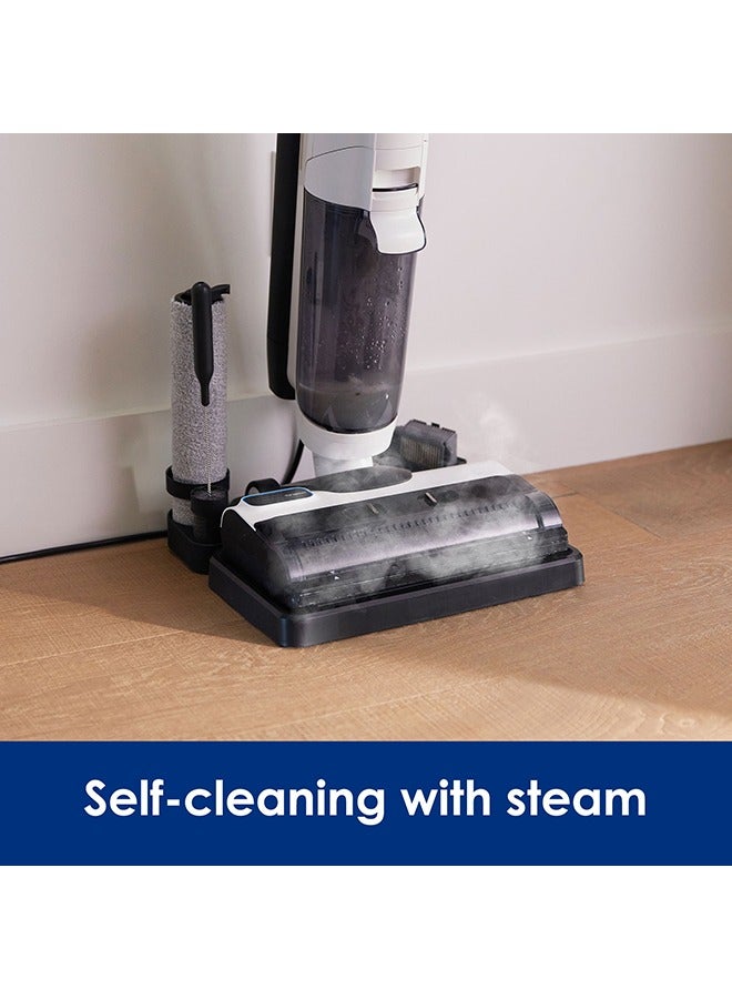 Floor One S5 Steam Wet and Dry Corded Vacuum Cleaner and Steam Mop, suction with iLoop Smart Sensor Technology and screen, Streak-Free and Self-Cleaning Dual Tank Feature 0.7 L 220 W SW101000UK Black/White