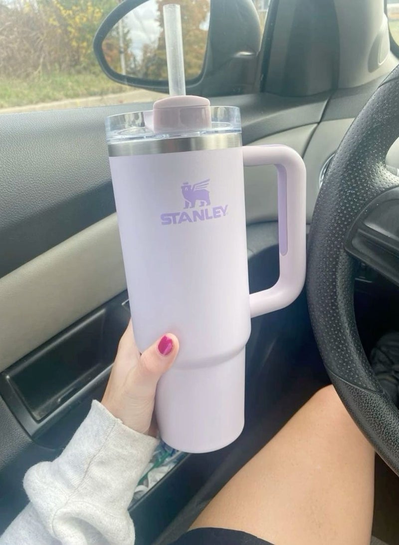 Stanley Quencher H2.0 FlowState 40 oz Stainless Steel Vacuum Insulated Tumbler with Advanced Lid & Reusable Straw - Orchid, Best for Water, Iced Tea, Coffee & Smoothies - Perfect Stanley Cup Gift