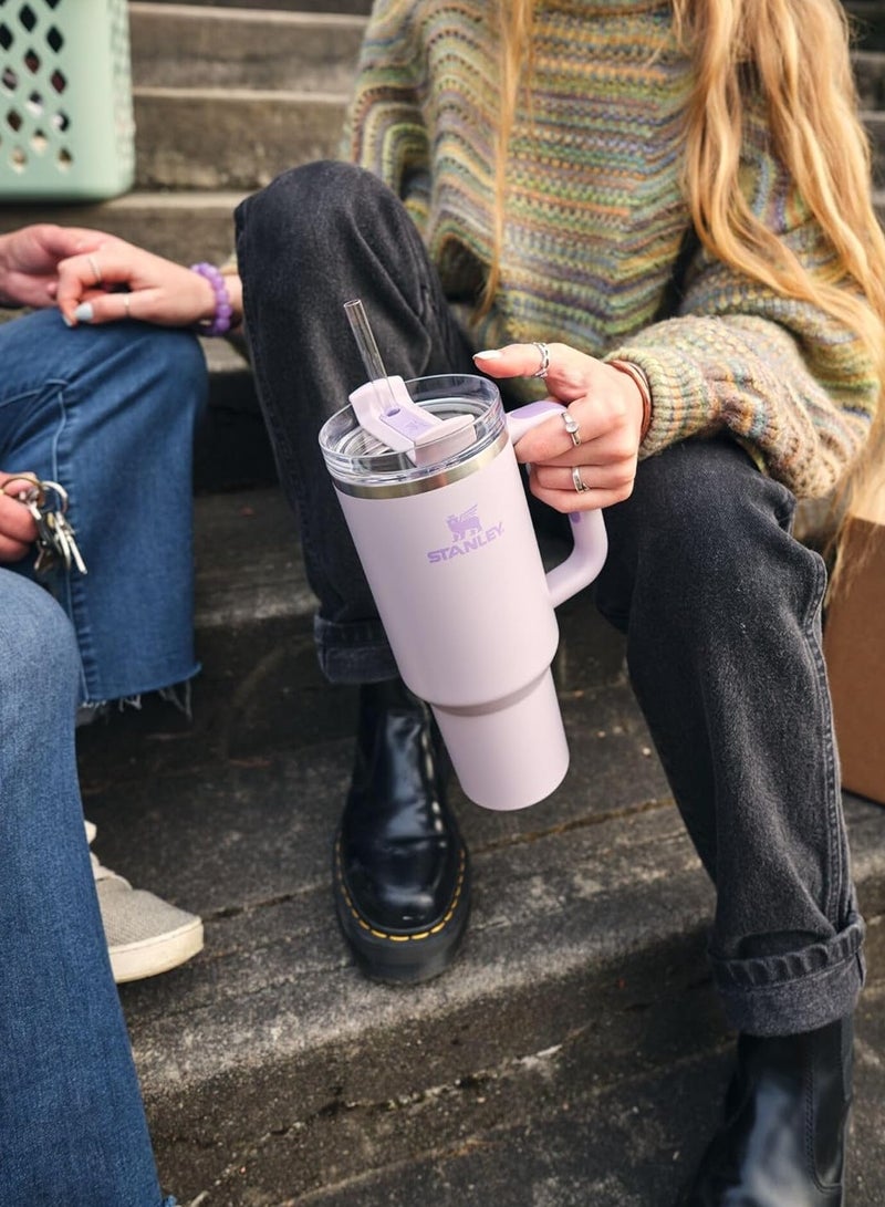 Stanley Quencher H2.0 FlowState 40 oz Stainless Steel Vacuum Insulated Tumbler with Advanced Lid & Reusable Straw - Orchid, Best for Water, Iced Tea, Coffee & Smoothies - Perfect Stanley Cup Gift