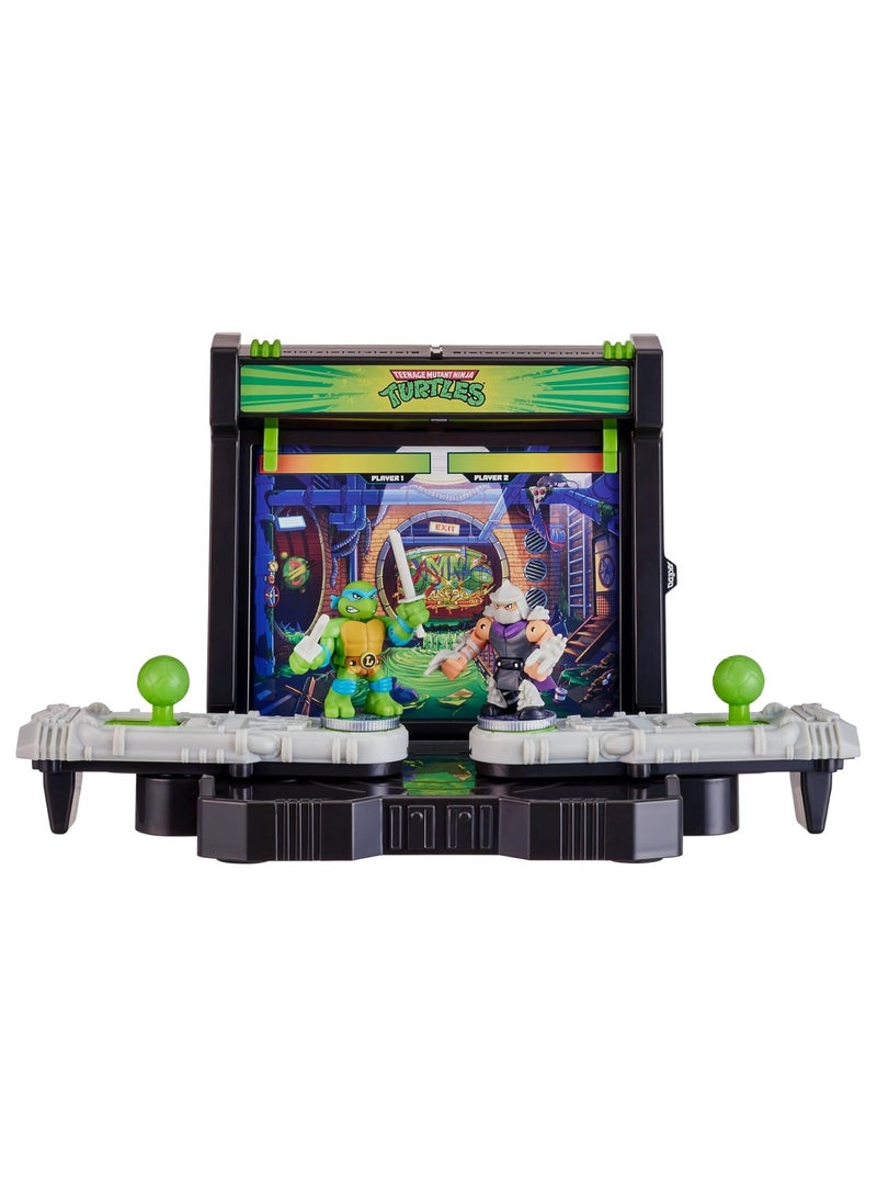 Teenage Mutant Ninja Turtles Battle Arena with 35+ Battle Sound Effects and 2 Exclusive Battling Mini Warriors - Leonardo and Shredder