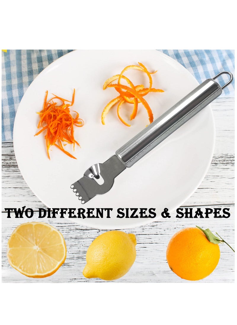 3 Pieces Lemon Zest Peeler for Cocktails Stainless Steel Orange Rind Peeler Tool Orange Citrus Twist Peeler with Channel Knife Kitchen Accessories Knife Tool for Kitchen & Bar, Dishwasher Safe