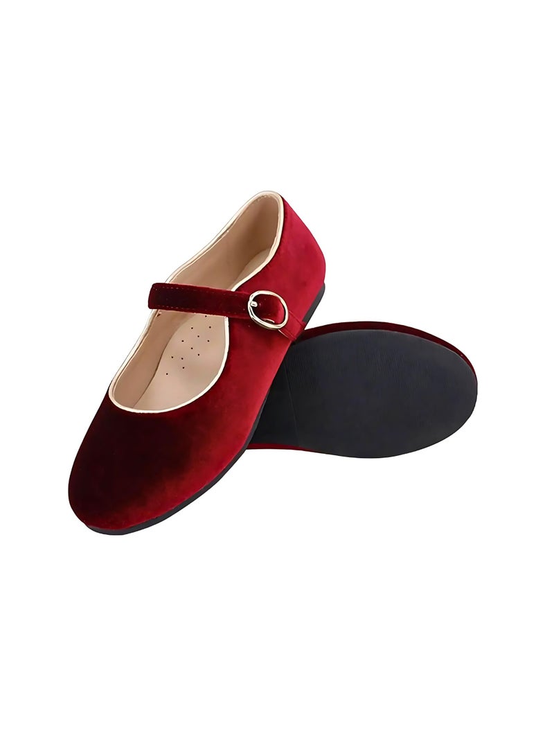 Red Valvet Shoes For Girls