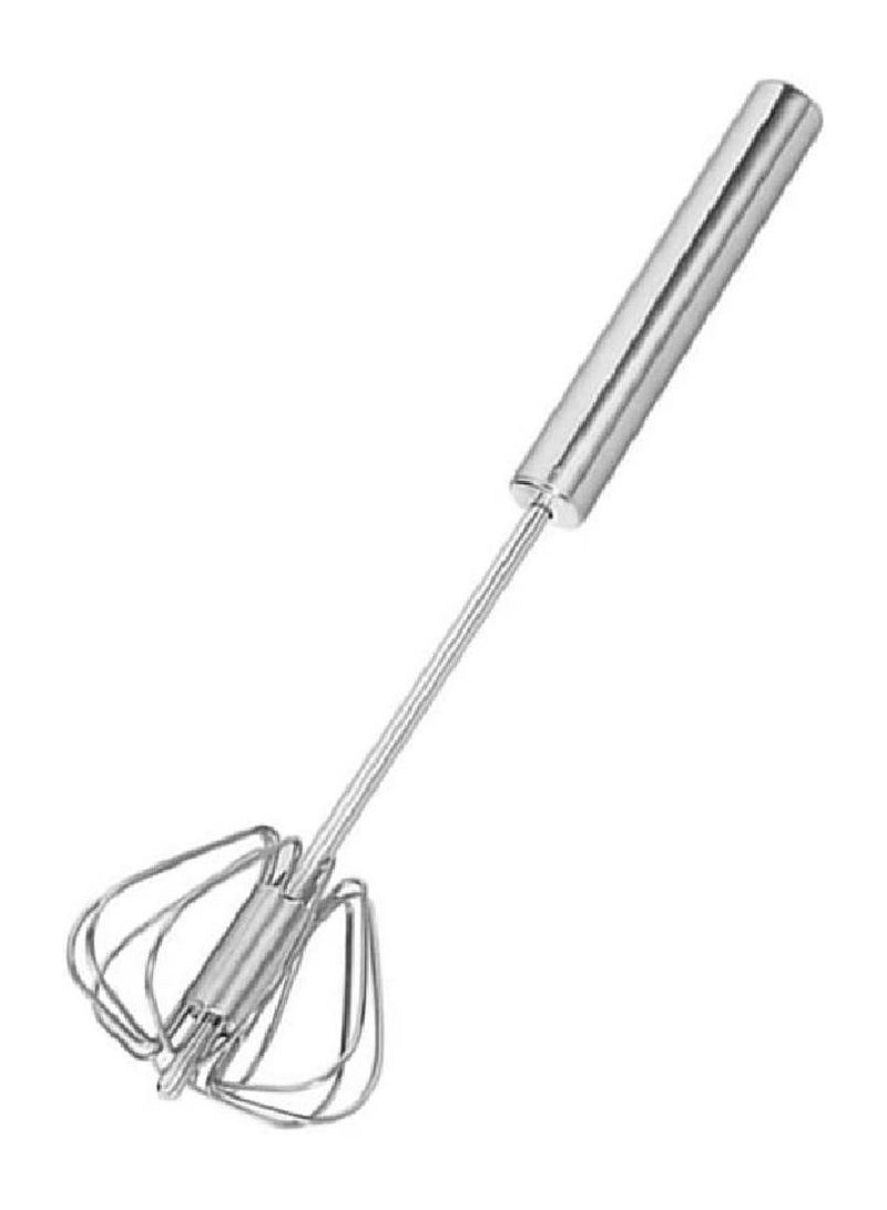 Stainless Steel Whisks, Hand Push Whisk Blender Semi-Automatic Whisk Mixer Egg Milk Beater Milk Frother Rotating Push Whisk Mixer for Blending, Whisking, Beating & Stirring (14 inches)