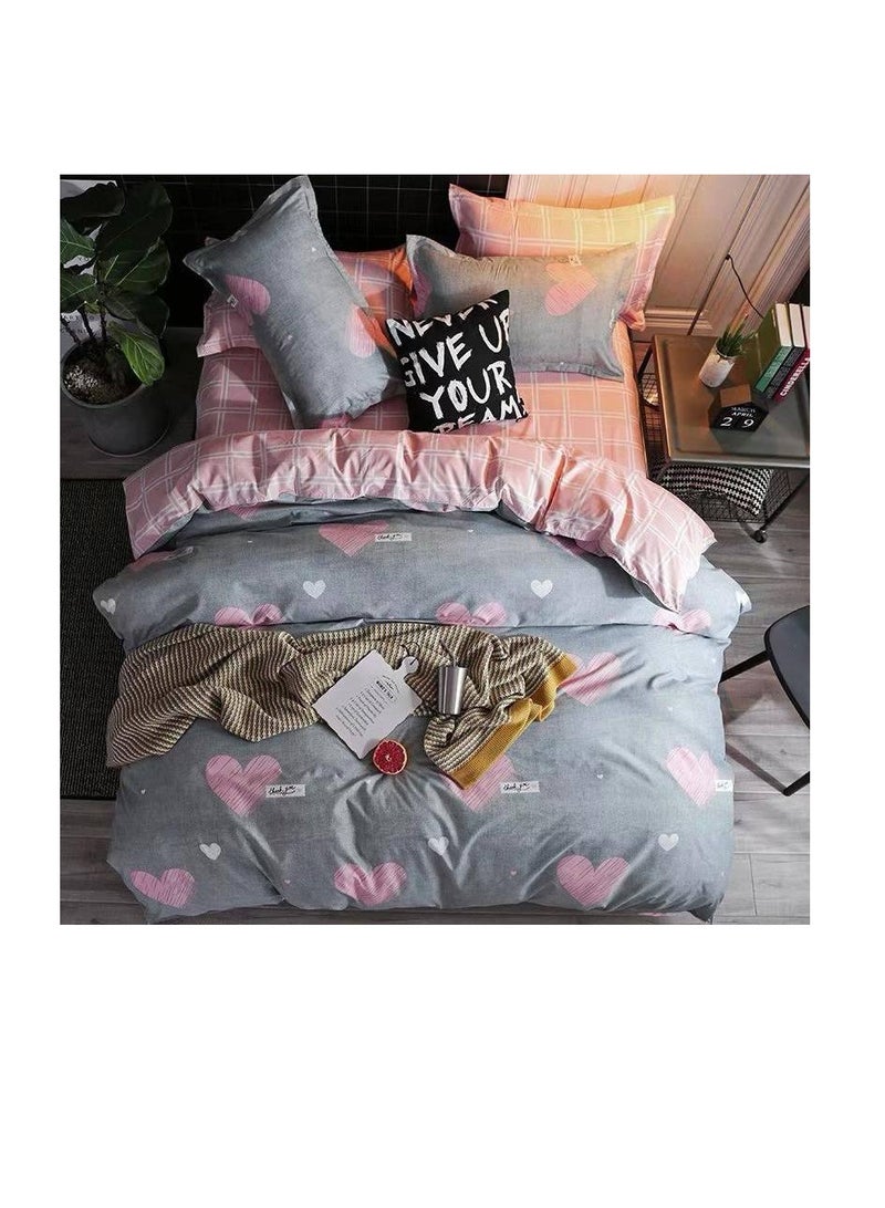 Single Size Duvet Cover Sets classic Pattern Bedding cover Set (1 Duvet Cover 160 * 210 CM +Fitted bed sheet 120x200 * 30CM +2 Pillowcases)