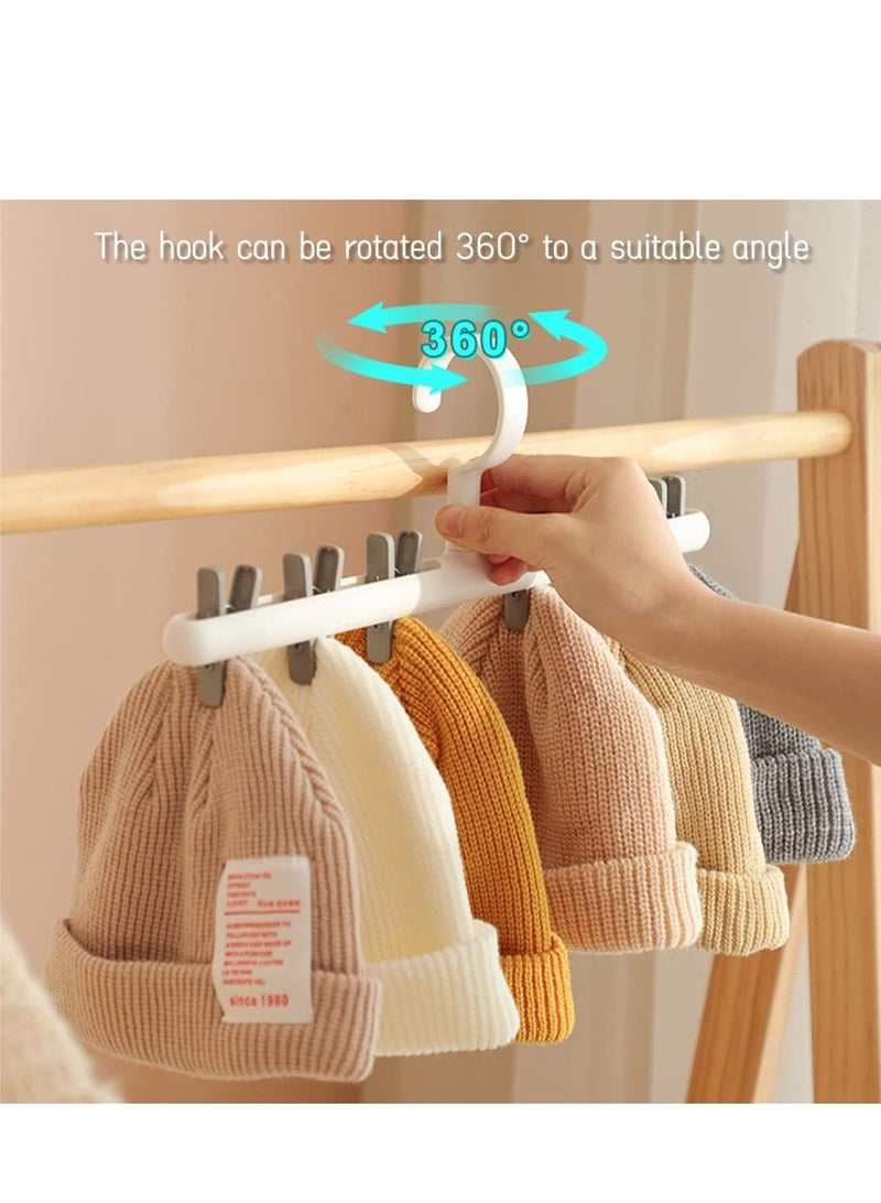 2 Pack Windproof Sock Clips Hanger, Clothes Sock Underwear Clips Space Saving Windproof Drying Racks with 360° Swivel Hook and Strong ClipsClothespins for Home Travel