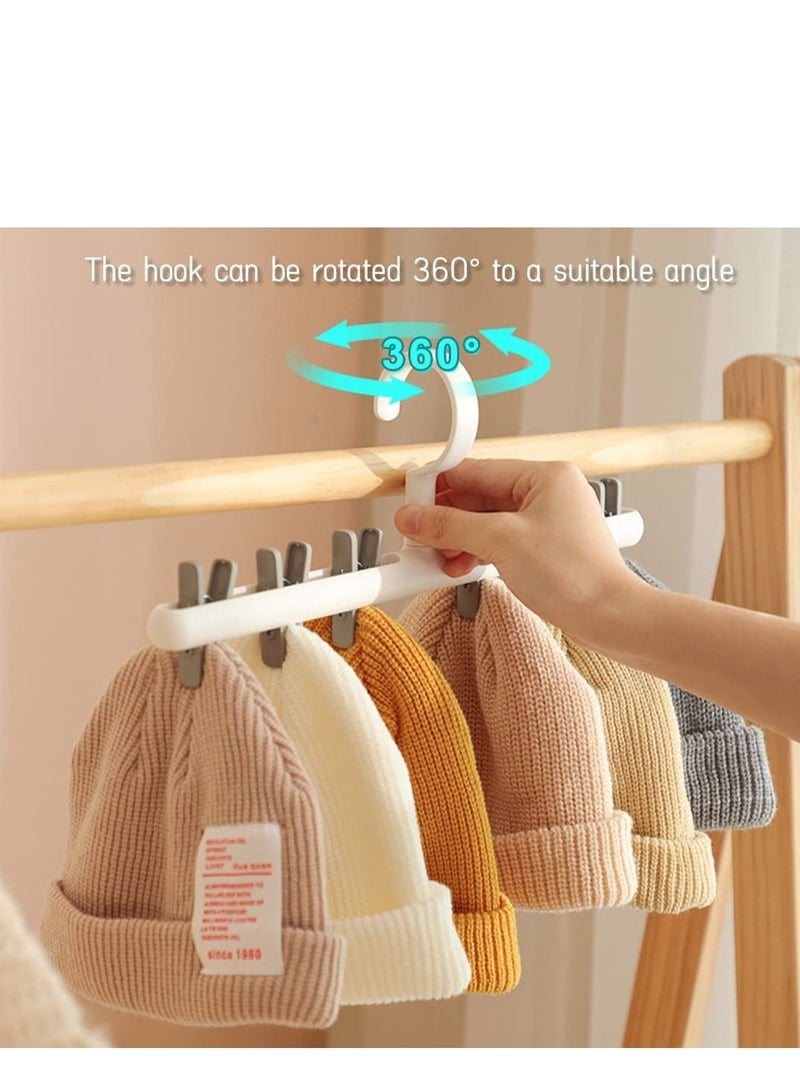 2 Pack Windproof Sock Clips Hanger, Clothes Sock Underwear Clips Space Saving Windproof Drying Racks with 360° Swivel Hook and Strong ClipsClothespins for Home Travel