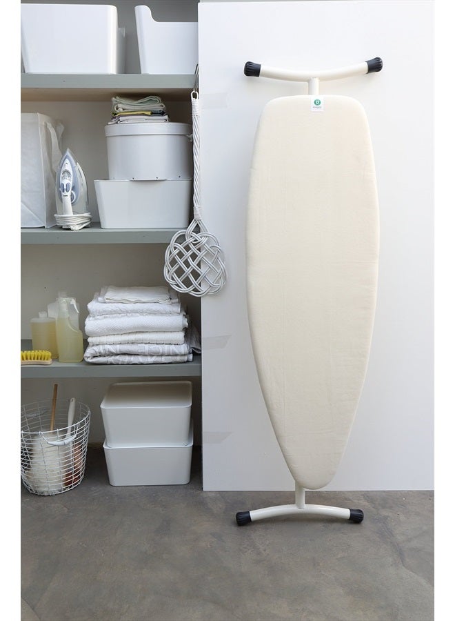 Size D (53 x 18 in) Replacement Ironing Board Cover with Durable Foam Layer (Ecru) Easy-Fit, 100% Cotton