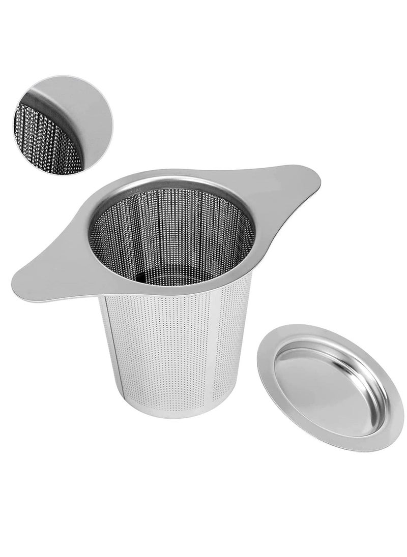 Tea Infuser Stainless Steel, Premium  Strainer with Two Handles and Large Capacity for Loose Leaf, Classic Metal Mesh Filter for Cups, Mugs, Teapots, and Coffee