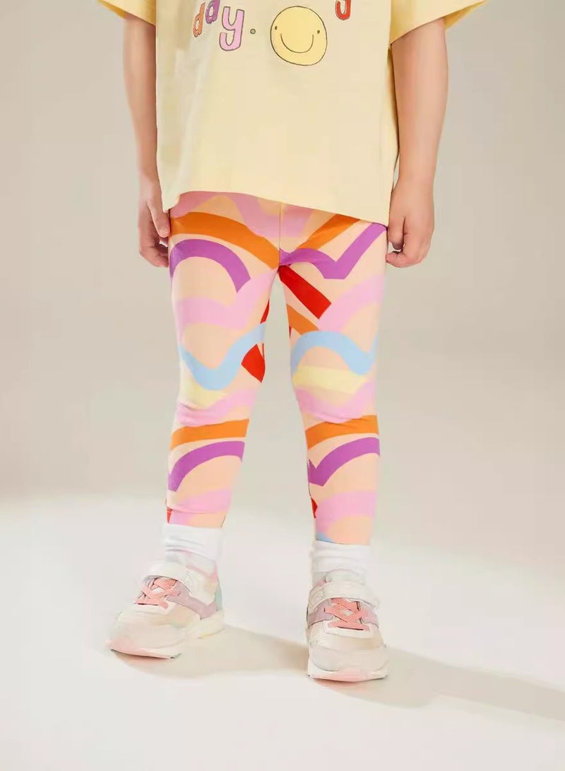 Girls Summer Short Sleeve Long Pants Two-piece Set