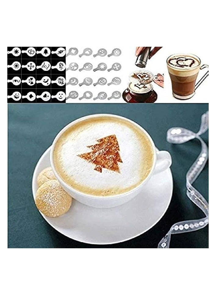 Chocolate Shaker Cappuccino Stainless Steel 16 Coffee Cappuccino Latte Decorating Stencils