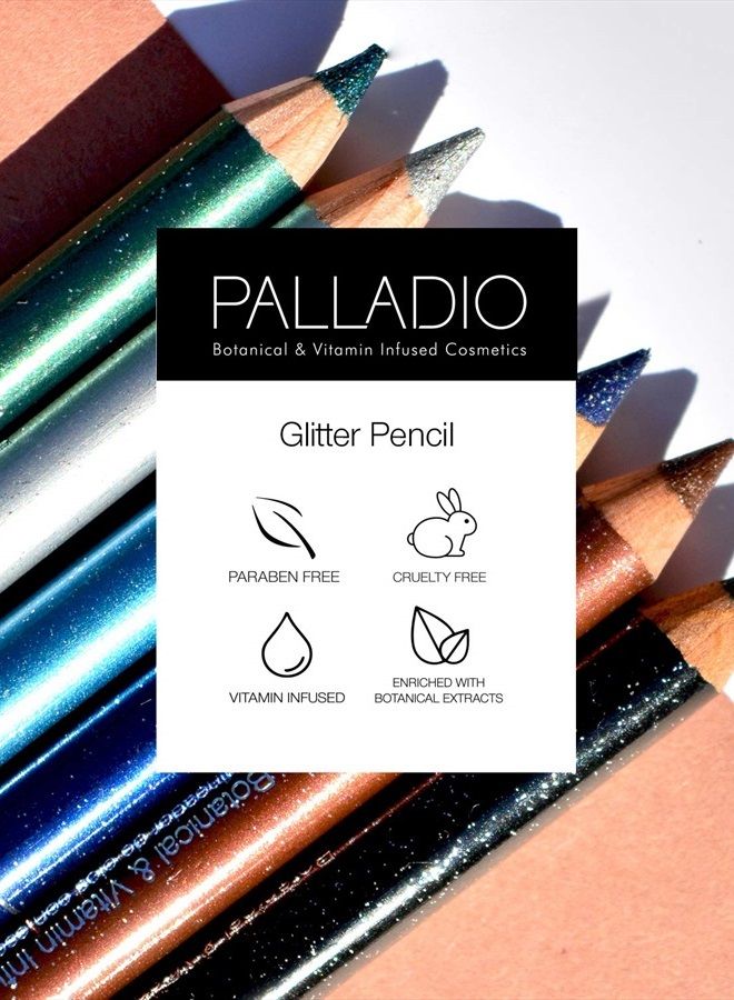 Glitter Eyeliner Pencil Longlasting Creamy Cosmetic Pencil Shimmer Eye Liner Buttery Smooth Tip Professional Makeup Glittery Pencil Sharpenable, Brown Sparkle
