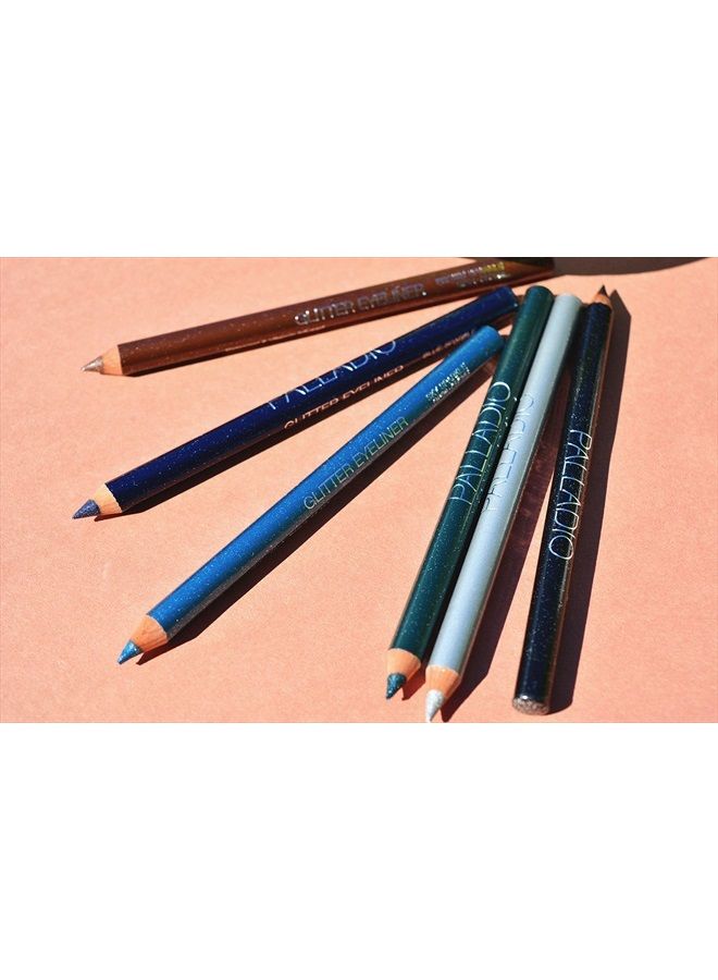 Glitter Eyeliner Pencil Longlasting Creamy Cosmetic Pencil Shimmer Eye Liner Buttery Smooth Tip Professional Makeup Glittery Pencil Sharpenable, Brown Sparkle