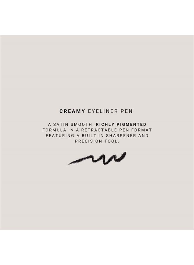 Creamy Eyeliner - Precision Pen for Flawless Eye Looks - Skin Nourishing Mineral Formula - Fine Tipped Point and Angled Smudging Tool for Sharp or Smoky Designs - 102 Jord - 0.012 oz