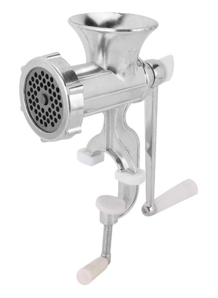 Aluminum Alloy Manual Meat Grinder with Manual Sausage Stuffer and Vegetable Processor, Perfect for Home Use, Grinding Beef and Chopping Vegetables, Dishwasher Safe Mincer and Stuffer.