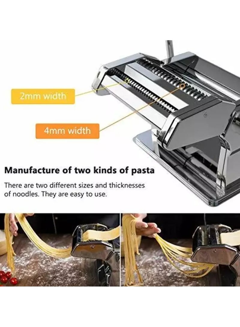 Pasta Maker Machine, Homemade Stainless Steel Manual Roller Pasta Maker WithPasta Maker Machine, Homemade Stainless Steel Manual Roller Pasta Maker