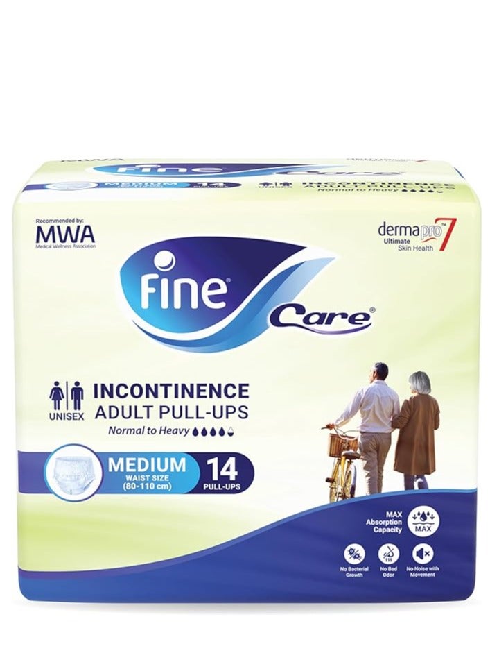 Incontinence Derma Pro 7 Adult Pull Ups Diapers Medium Waist 80-11cm 14 Counts