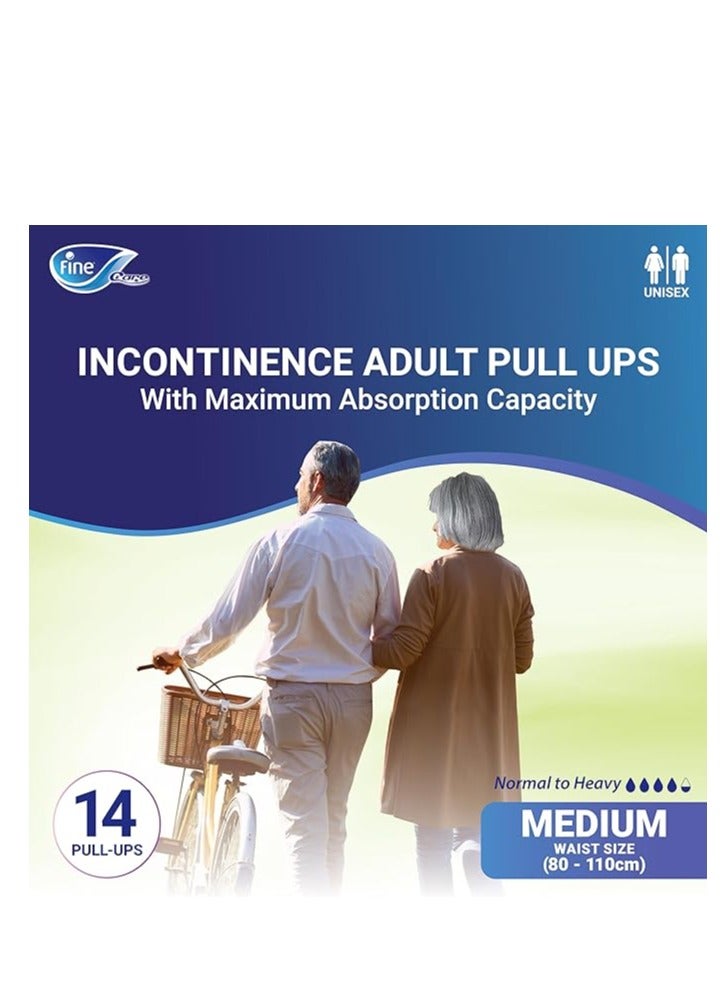 Incontinence Derma Pro 7 Adult Pull Ups Diapers Medium Waist 80-11cm 14 Counts