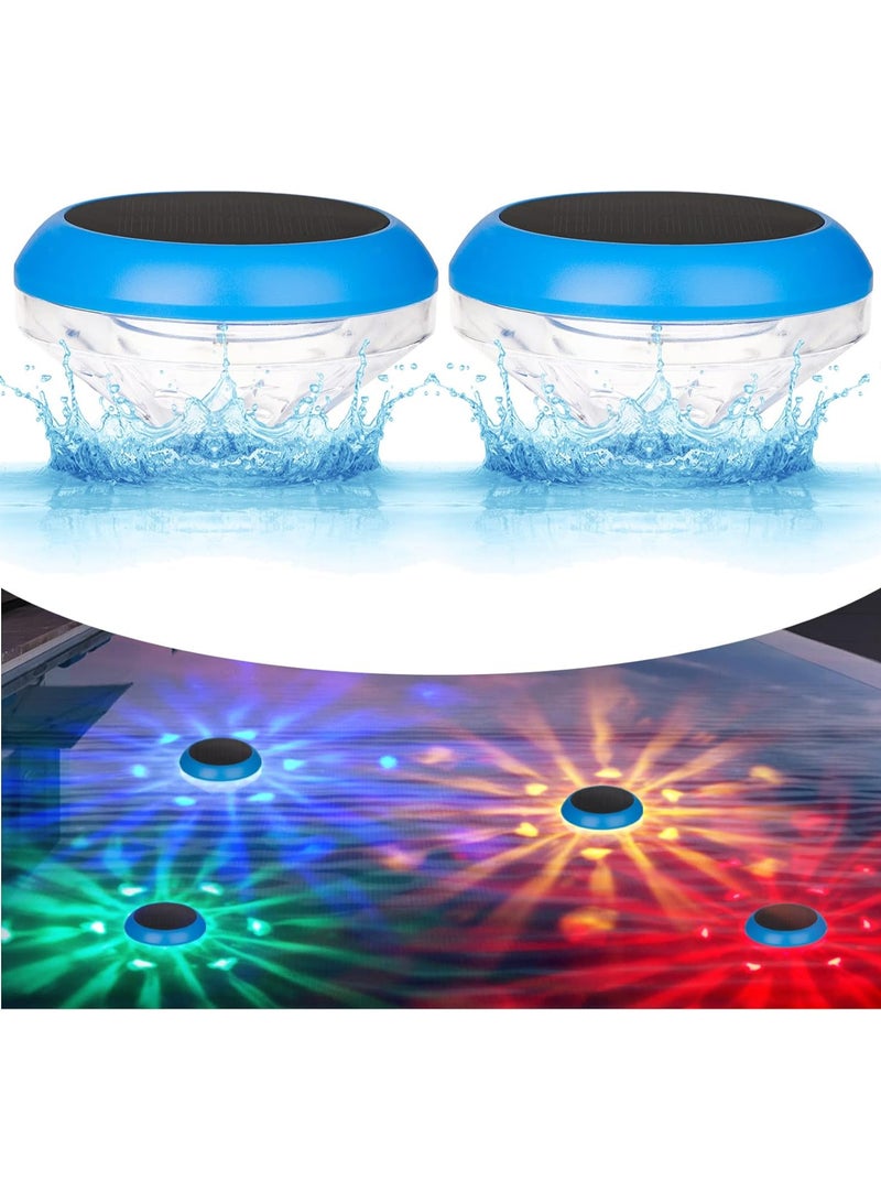 Solar Floating Pool Lights,Solar Pool Lights with RGB Color Changing Waterproof Floating Pool Lights for Pool Accessories,Outdoor LED Pool Lights That Float for Pool,Pond,Hot tub-2Pcs