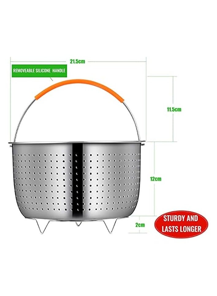 Stainless Steel Steam Basket, 304 Stainless Steel Rice Cooker Steam Pot Pressure Cooker Anti-Scald Steamer