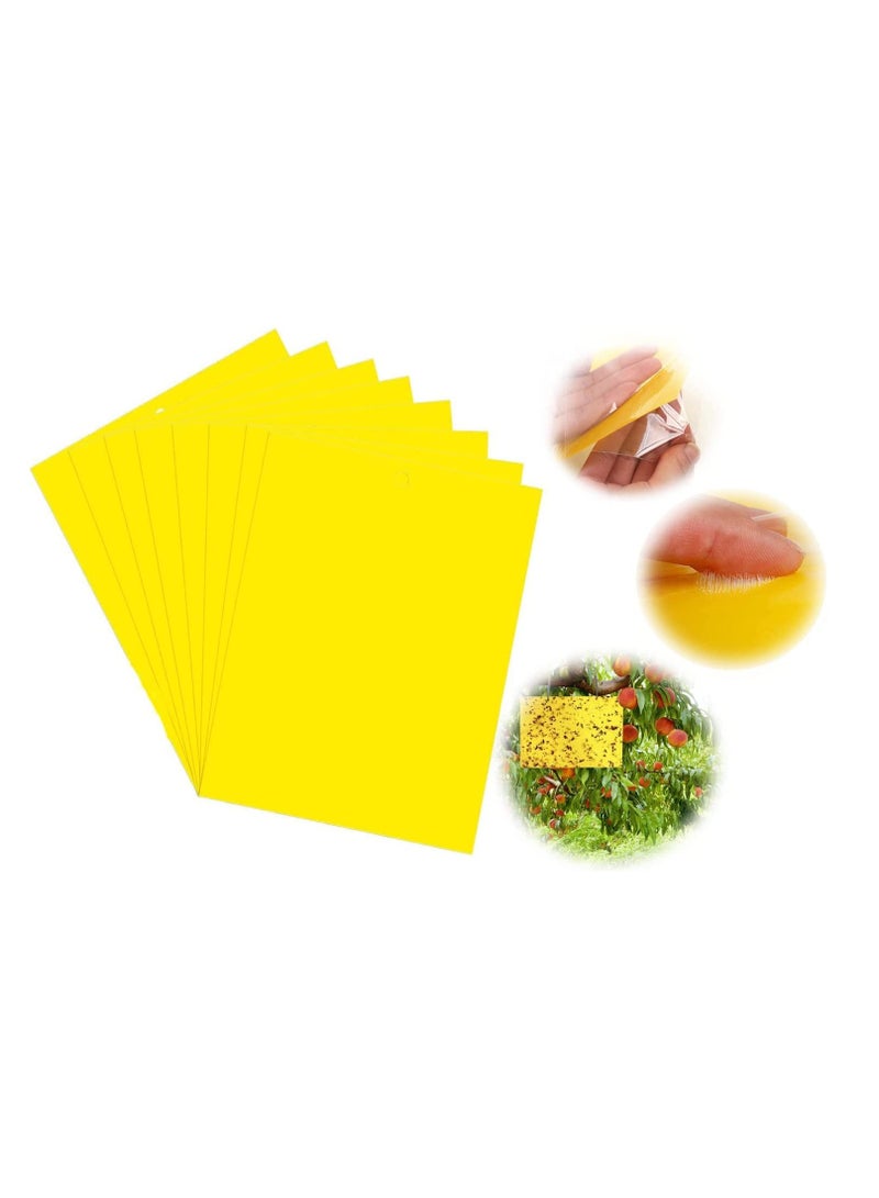 Effective Dual-Sided Yellow Gnat Sticky Traps 20-Pack Indoor Outdoor Insect Control 15x20cm with Twist Ties