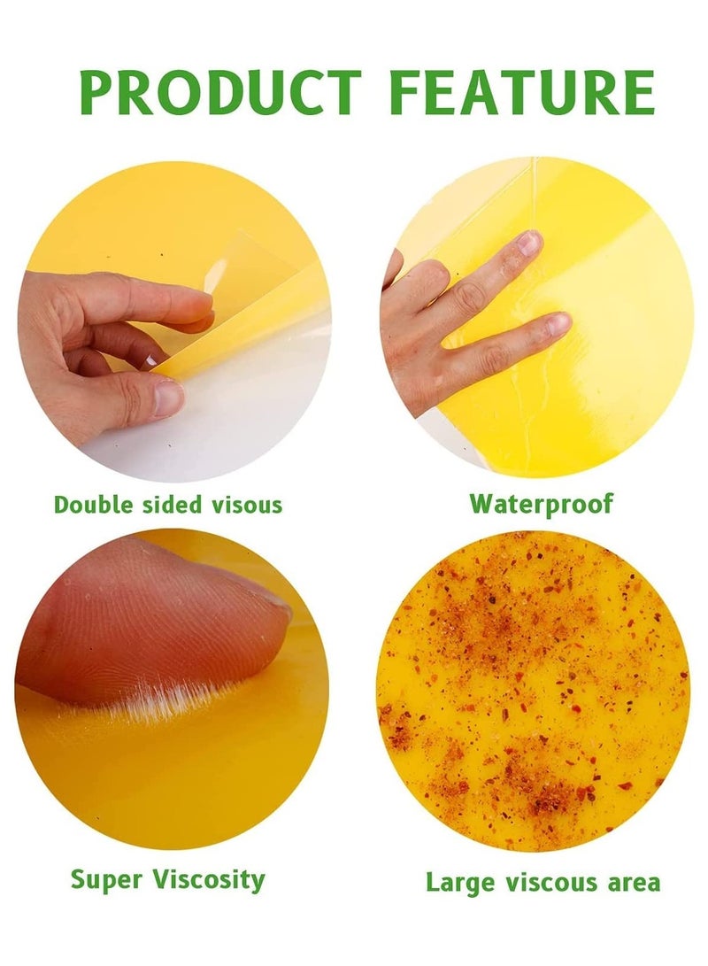 Dual-Sided Yellow Gnat Traps 20-Pack Effective Fruit Fly and Fungus Gnat Killer for Indoor and Outdoor Use with Twist Ties