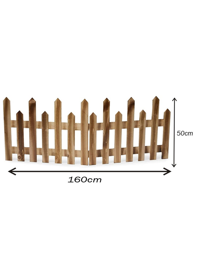 Wooden Fence Border Wood Garden Border Partition Wall Landscaping Garden Edging Panels Decorative Garden Border Garden Fence Panels Wooden Picket Fence