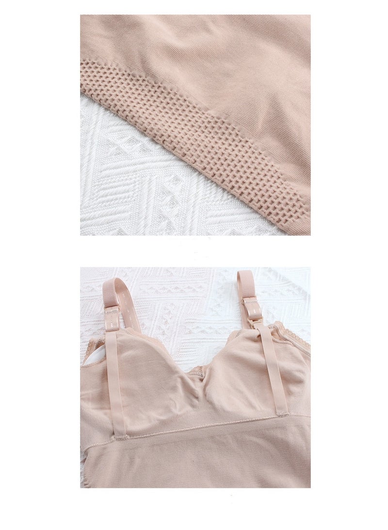 Pregnant Women's Breastfeeding Vests Without Underwire,Large Size, Front Button 3-Pack